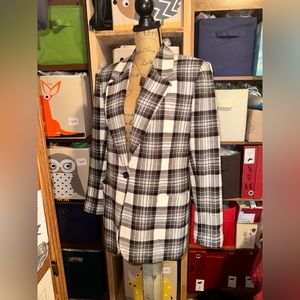 🖤🤍✔️white stag blazer-with shoulder pads